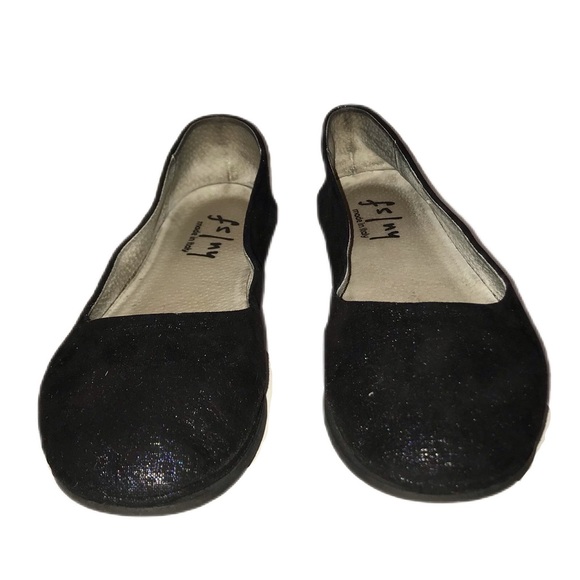 French Sole NY Sloop Black Metallic Leather Ballet Flat Women’s 8 Round Toe - Picture 12 of 12